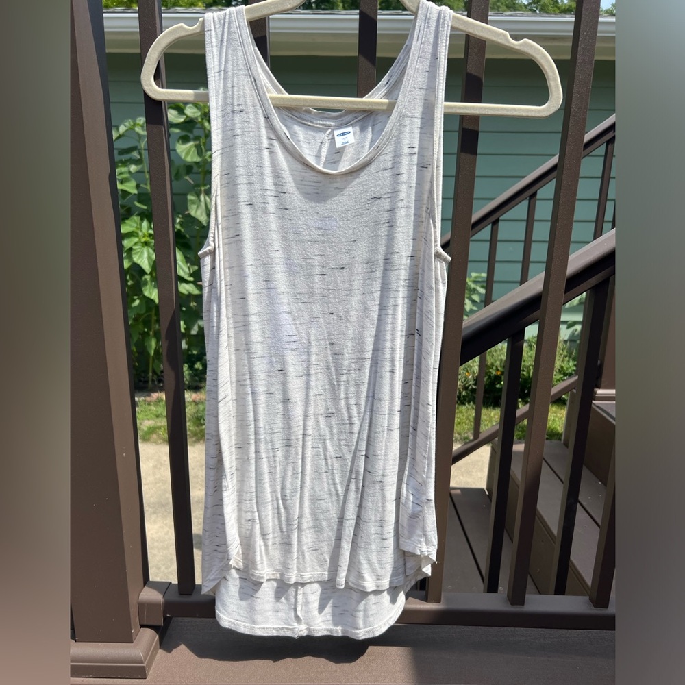 Women’s Old Navy Luxe Tank Top Cream Grey Black Size Small